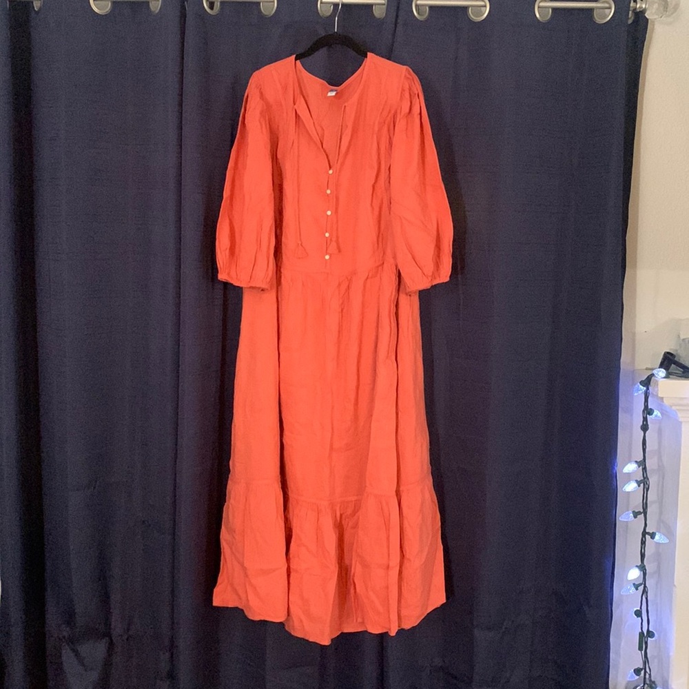 Plus Size Orange Midi Dress